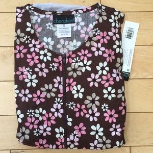 🆕 Cherokee Flexibles Floral Print Scrub jacket S